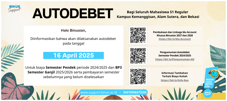 Pengumuman Autodebet 30 April 2025